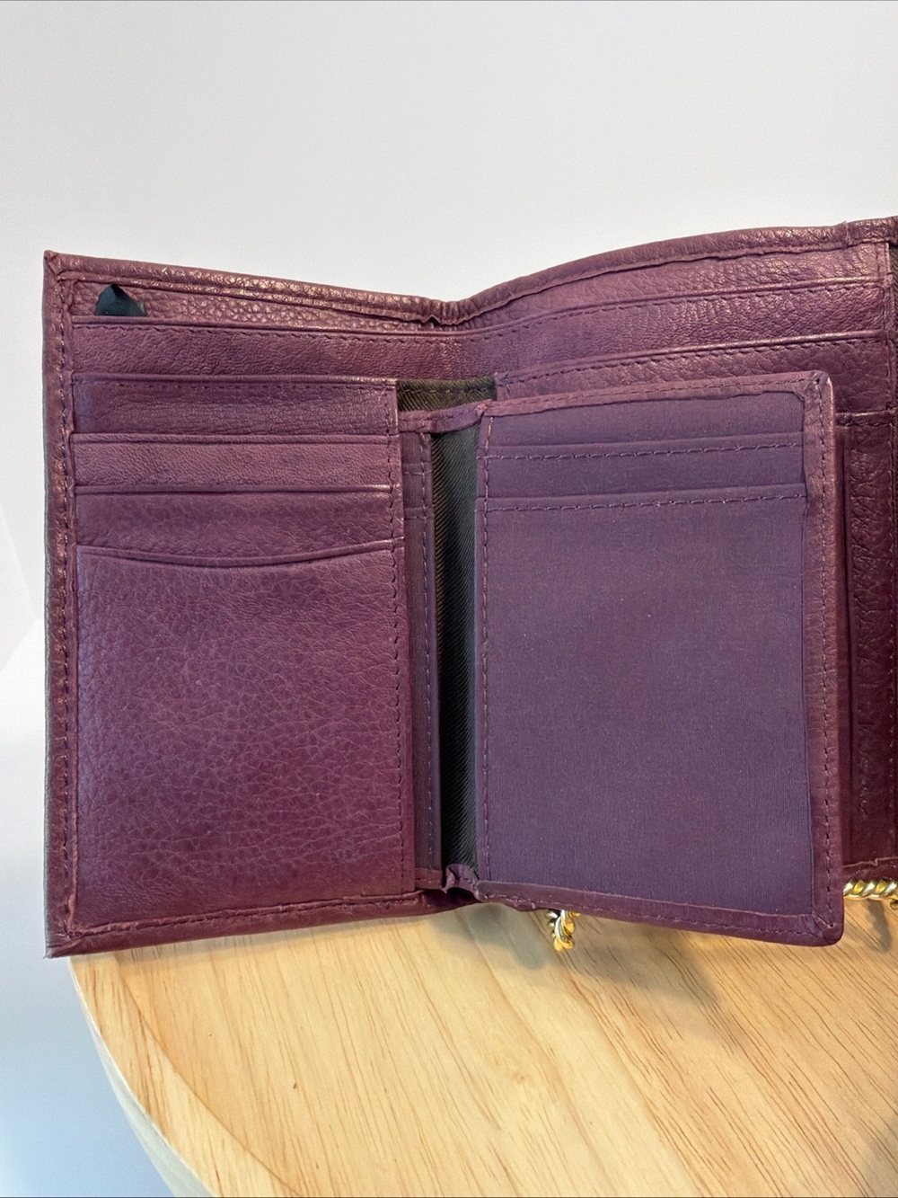 Vintage Fossil Wallet Plum Purple Pebble Leather - Excellent Condition - Picture 5 of 11